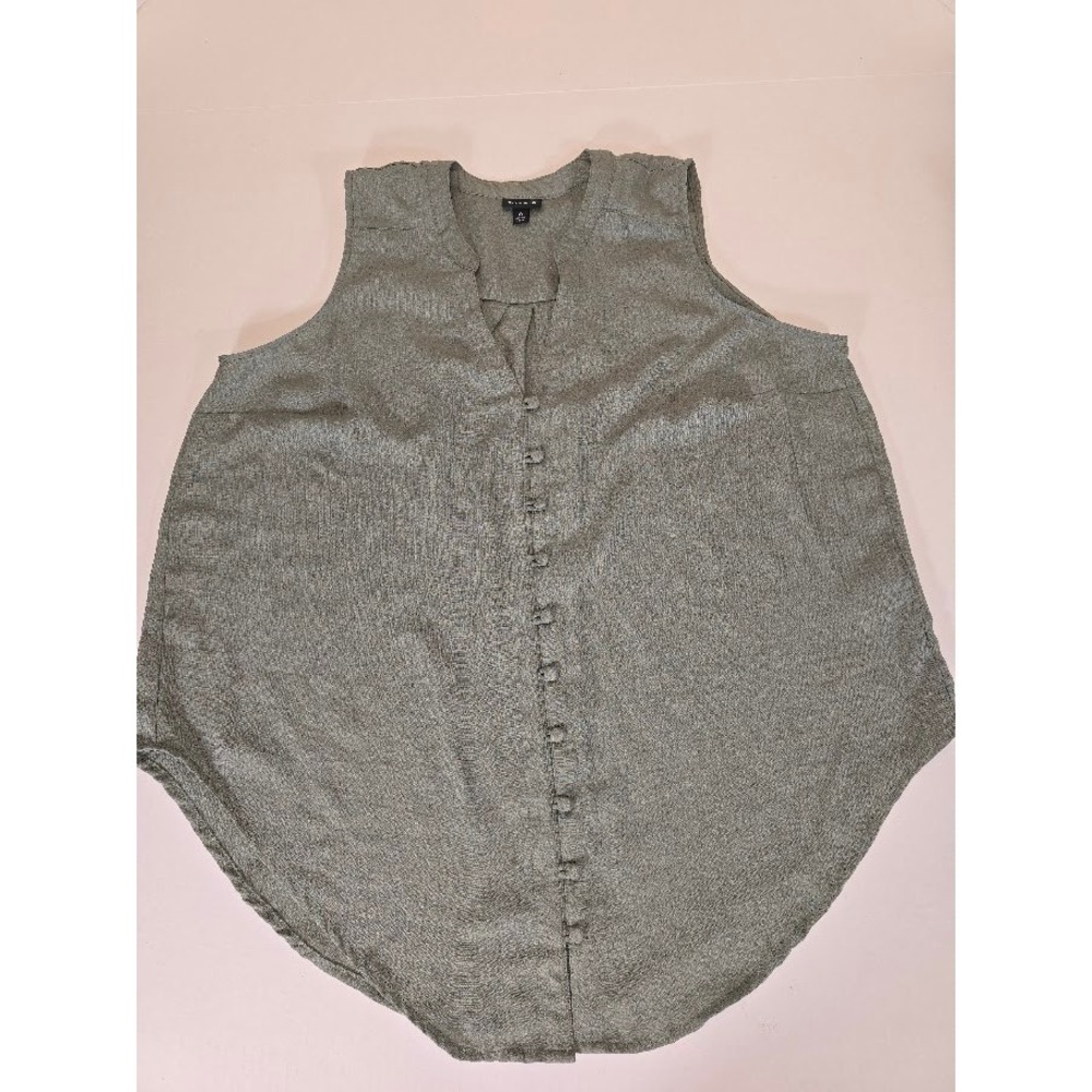 Torrid Women's Green Sleeveless‎ Button-Down Tunic Top Size 0